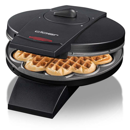 Waffeleisen für klassische Herzwaffeln, 930W, 15,5 cm, einstellbarer Bräunungsgrad, schwarz ✅