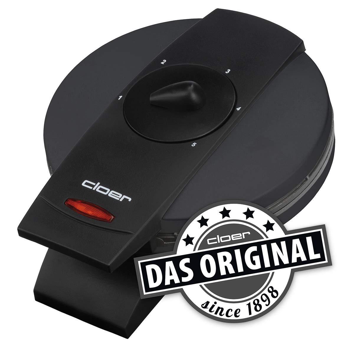 Waffeleisen für klassische Herzwaffeln, 930W, 15,5 cm, einstellbarer Bräunungsgrad, schwarz ✅